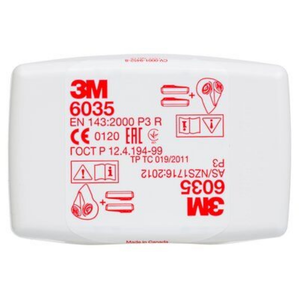 Picture of 3M™ P2/P3 Particulate Rectangular White Filter / 6035 > CR180811885