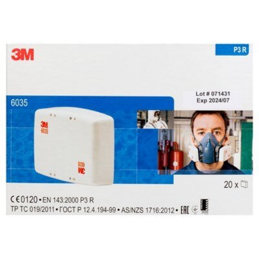 Picture of 3M™ P2/P3 Particulate Rectangular White Filter / 6035 > CR180811885