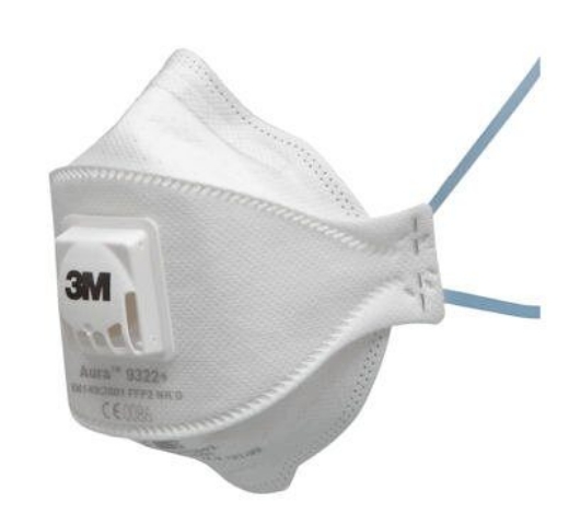 Picture of 3M™ P2 Aura™ Flat Fold Particulate Respirator with Valve / 9322A+ > XA010017854