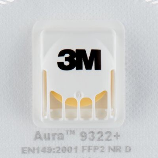 Picture of 3M™ P2 Aura™ Flat Fold Particulate Respirator with Valve / 9322A+ > XA010017854