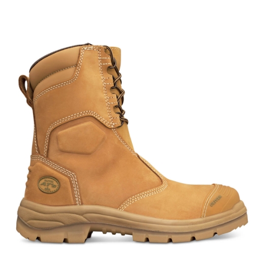Picture of OLIVER AT55 Series Wheat 200mm Zip Side Lace Up Boot Water Resistant Nubuck Leather COOLstep Lining