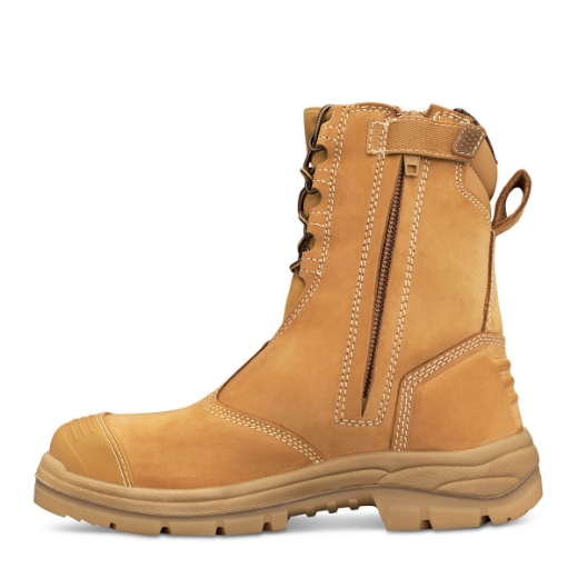 Picture of OLIVER AT55 Series Wheat 200mm Zip Side Lace Up Boot Water Resistant Nubuck Leather COOLstep Lining