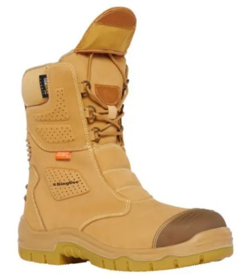 Picture of KING GEE Bennu Rigger Zip Safety Boot Water Resistant Full Grain Nubuck Leather > Wheat