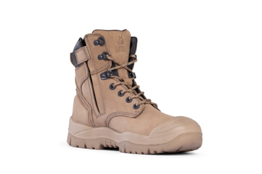 Picture of MONGREL Stone High Leg Zip Sider Boot with Scuff Cap PU / Rubber Sole