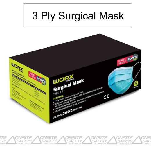 Picture of Force360 Type II R 3 Ply Surgical Mask WRX Respiratory