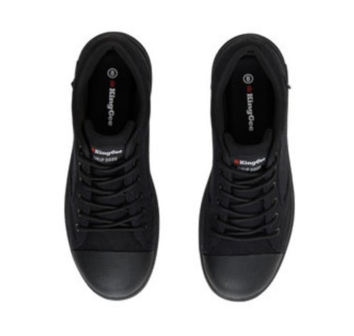 Picture of KING GEE Black Lace up Low Cut Grip 3000 with Memory Foam Footbed Rubber Bump Cap and Steel Toe