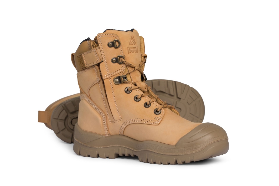 Picture of MONGREL Wheat High Leg Zip Sider Boot with Scuff Cap PU / Rubber Sole