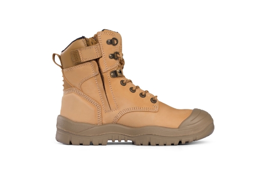 Picture of MONGREL Wheat High Leg Zip Sider Boot with Scuff Cap PU / Rubber Sole