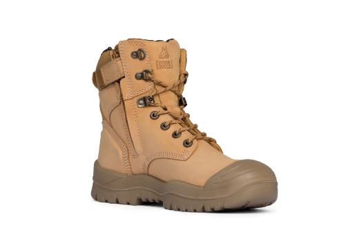 Picture of MONGREL Wheat High Leg Zip Sider Boot with Scuff Cap PU / Rubber Sole