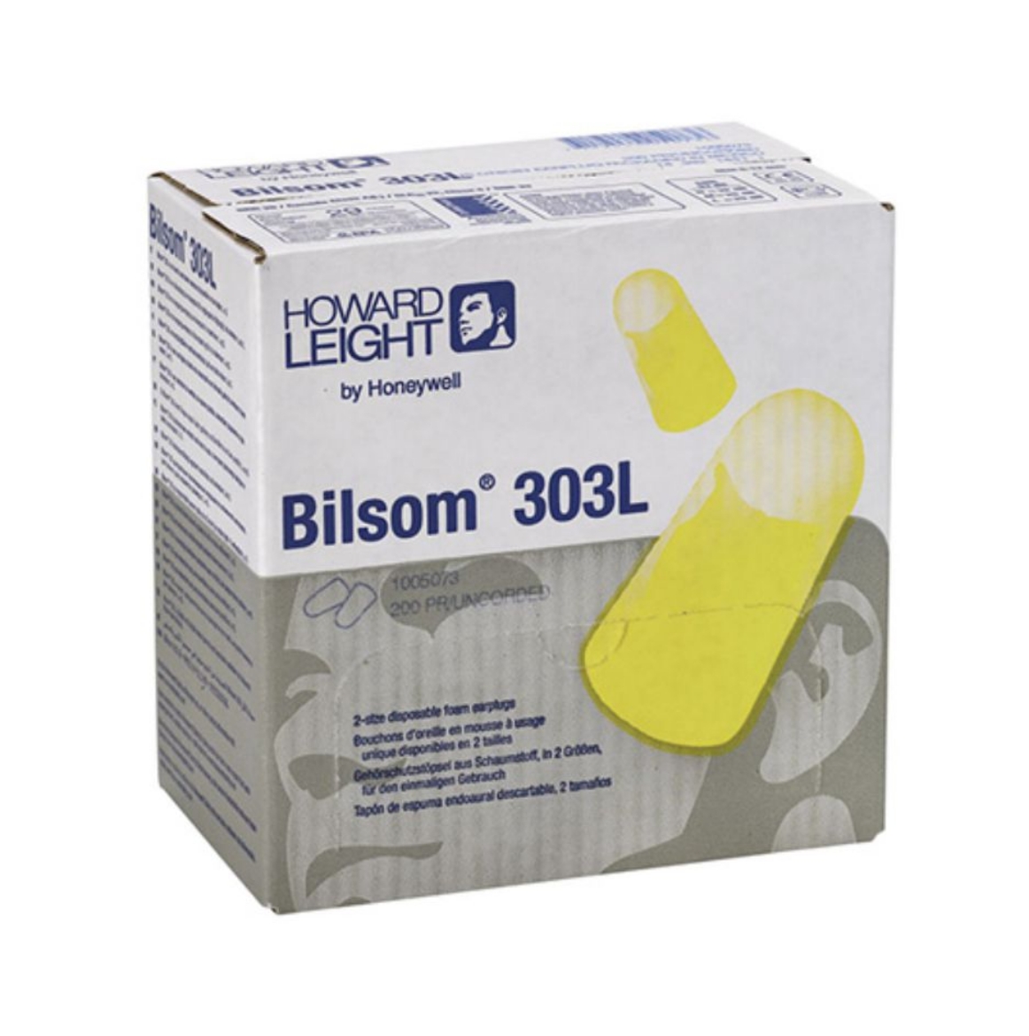Picture of BILSOM 303L Large Disposable Earplugs Uncorded Individual Poly Bag 22dB Class4 Box/200