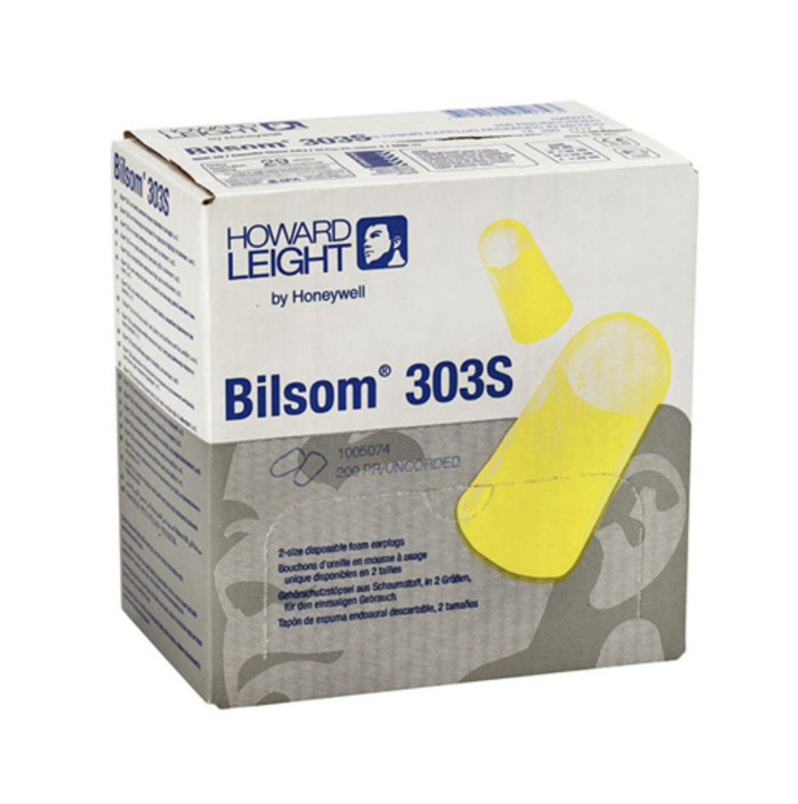 Picture of BILSOM 303S Small Disposable Earplugs Uncorded, Individual poly bag 22dB Class4 box\200