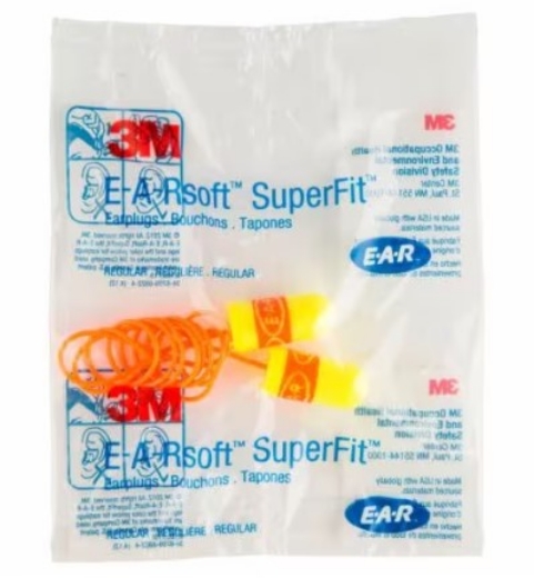 Picture of 3M™ E-A-Rsoft™ SuperFit™ Corded Earplugs Poly Bag SLC80 24dB Class 4 > 70071515145