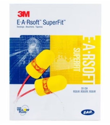 Picture of 3M™ E-A-Rsoft™ SuperFit™ Corded Earplugs Poly Bag SLC80 24dB Class 4 > 70071515145