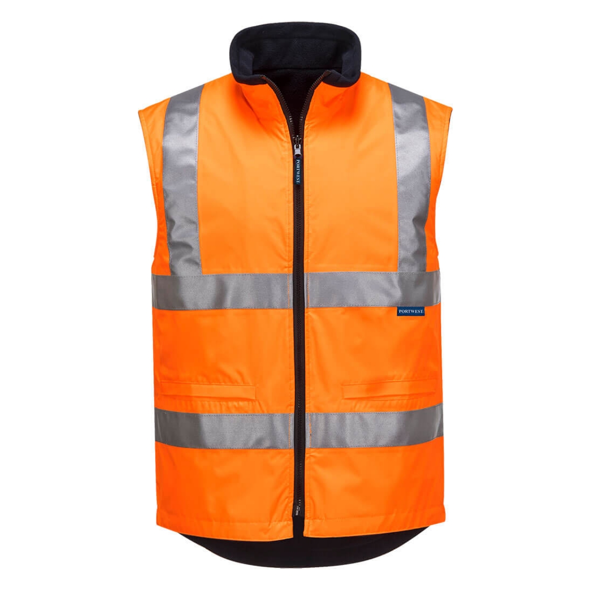 Picture of PORTWEST Hi Vis Waterproof Vest Reversible Fleece Lined With 3M Tape