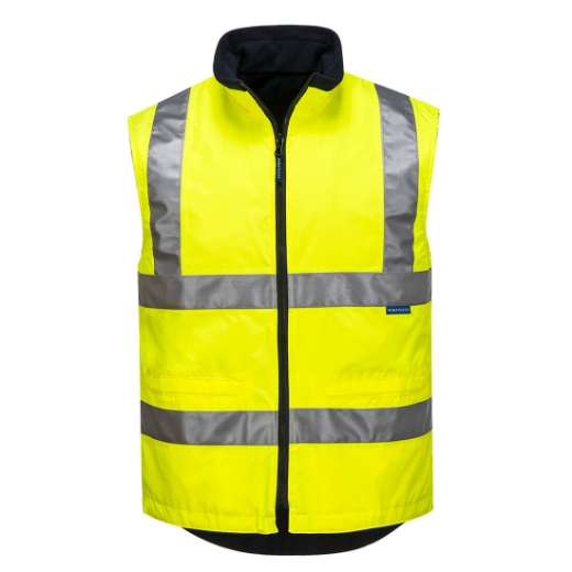 Picture of PORTWEST Hi Vis Waterproof Vest Reversible Fleece Lined With 3M Tape