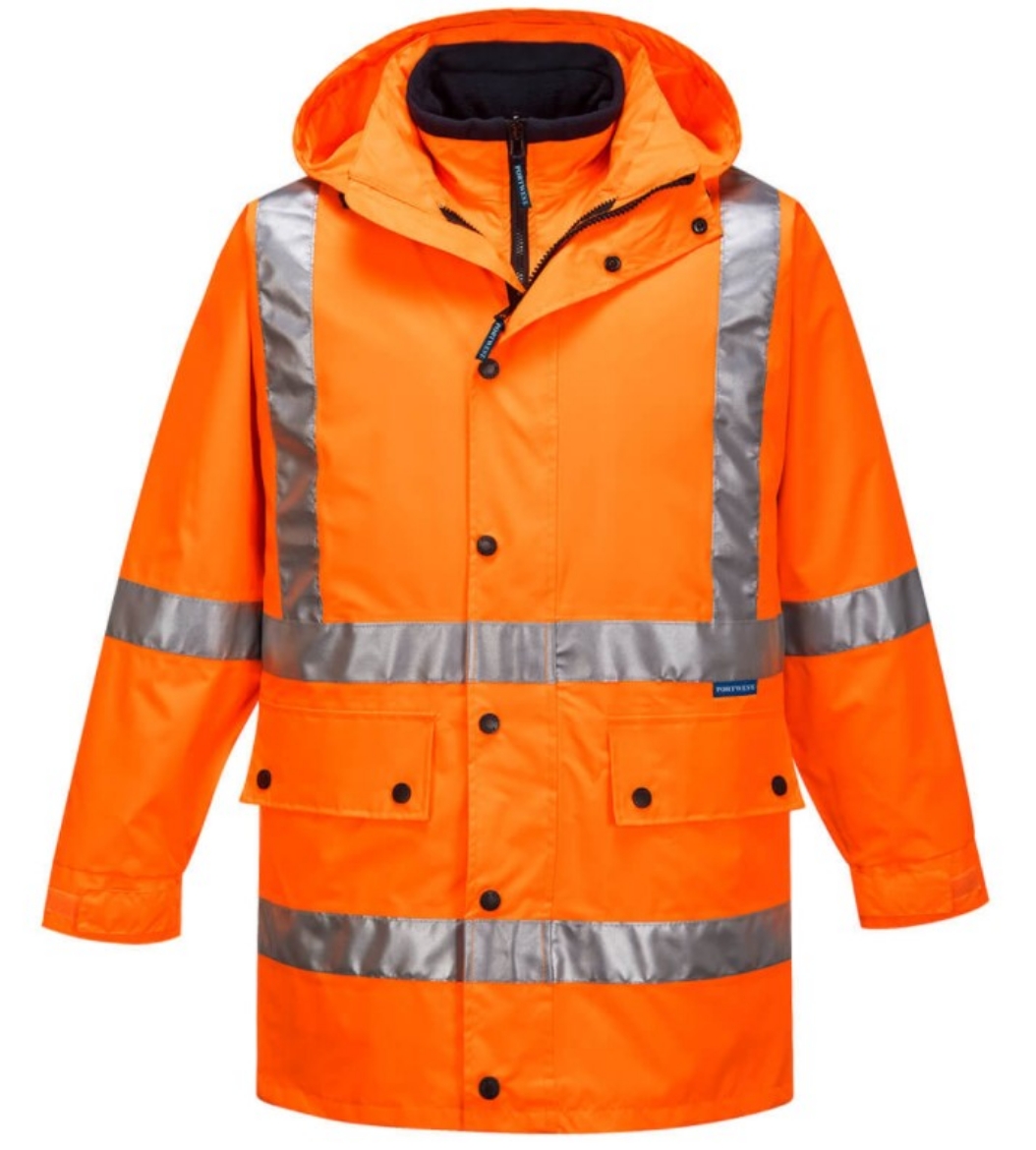Picture of PORTWEST Max 4IN1 Rain Jacket with Cross Back Orange MX306 Jacket and MX214 Vest