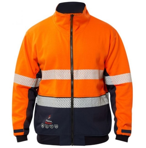Picture of FLAMEBUSTER Hi Vis FR HRC2 Segmented Reflective Fleece Jacket 300gsm