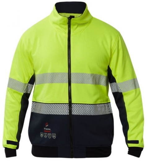 Picture of FLAMEBUSTER Hi Vis FR HRC2 Segmented Reflective Fleece Jacket 300gsm