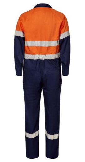 Picture of WORKCRAFT Lightweight Hi Vis 100% Cotton Drill Coverall with CSR R/Tape 190gsm