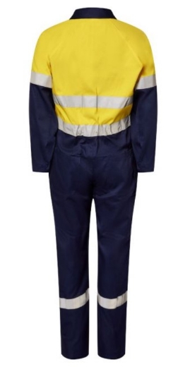 Picture of WORKCRAFT Lightweight Hi Vis 100% Cotton Drill Coverall with CSR R/Tape 190gsm