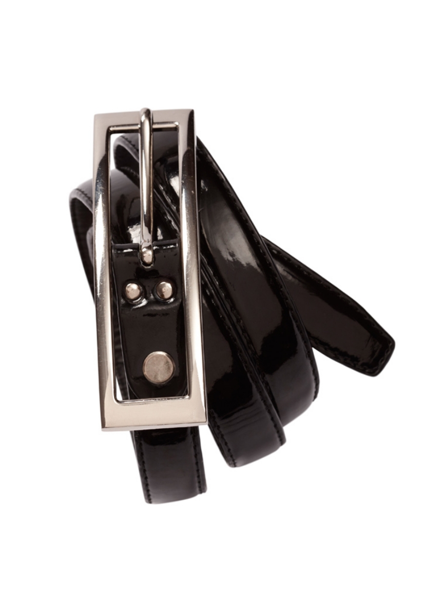 Picture of Biz Collection Ladies Black Semi-Patent Finish Belt