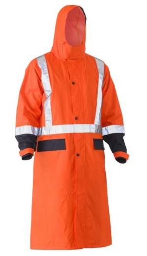 Picture of BISLEY Taped Hi Vis Long Rain Coat 110gsm