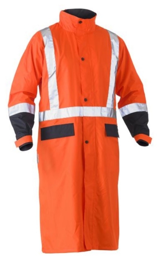 Picture of BISLEY Taped Hi Vis Long Rain Coat 110gsm
