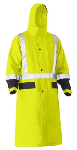 Picture of BISLEY Taped Hi Vis Long Rain Coat 110gsm