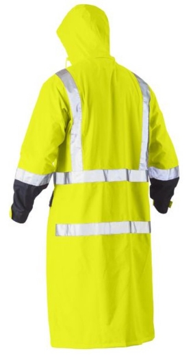 Picture of BISLEY Taped Hi Vis Long Rain Coat 110gsm