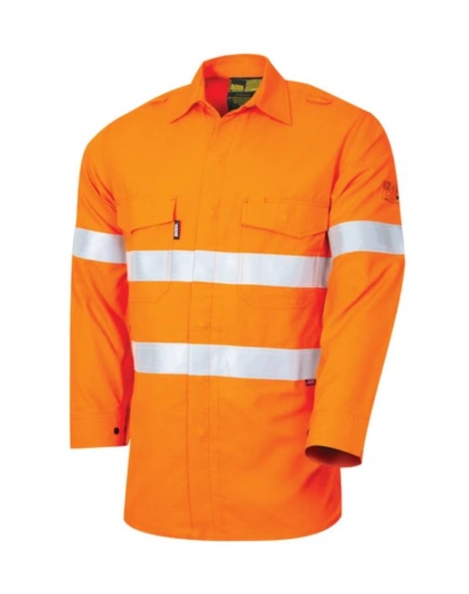 Picture of BOOL Parvotex® Orange Regular Weight HRC2 FR Shirt with Loxy™ Reflective Tape 197gsm