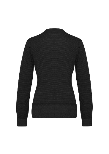 Picture of Biz Collection Ladies Origin Merino Cardigan 100% Merino Wool 12 Gauge Black/Charcoal ONLY