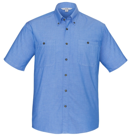 Picture of Biz Collection Mens 100% Cotton Wrinkle Free Chambray S/S Shirt