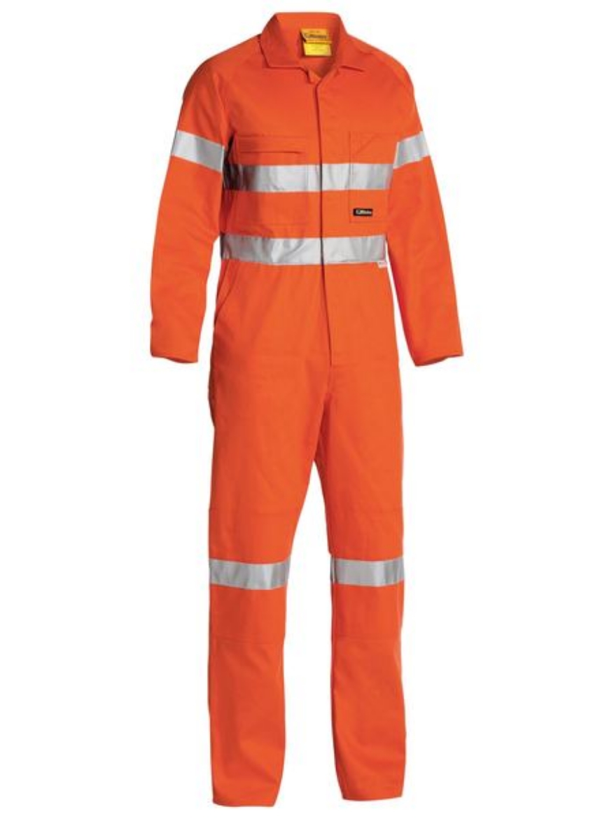 Picture of BISLEY 3M TAPED HI VIS COVERALL 100% COTTON PRESHRUNK DRILL 310GSM