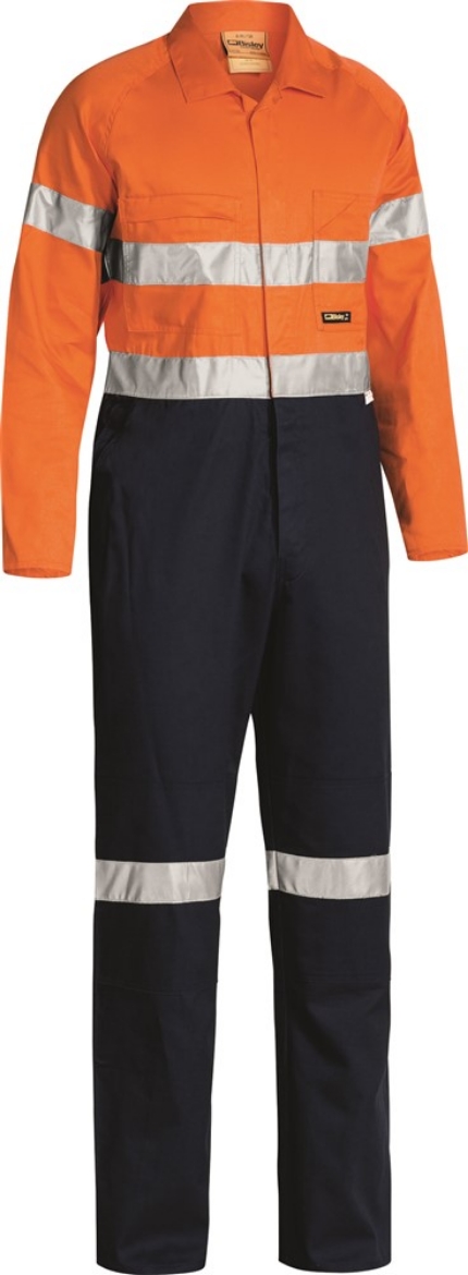Picture of BISLEY Taped Hi Vis Lightweight Coveralls 100% Cotton Preshrunk Drill 190gsm