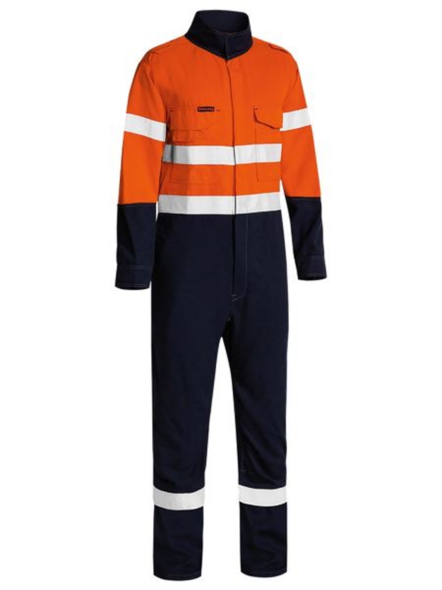Picture of BISLEY 2 TONE HI VIS FR TAPED LW ENGINEERED COVERALL FR MODACRYLIC/ LYOCELL/ ARAMID 197GSM