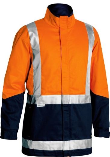 Picture of BISLEY Taped Hi Vis 3 in 1 Drill Jacket 100% Cotton Preshrunk Drill 310gsm