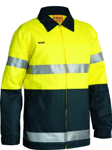 Picture of BISLEY 3M Taped Two Tone Hi Vis Drill Jacket 100% Cotton Preshrunk Drill 310gsm