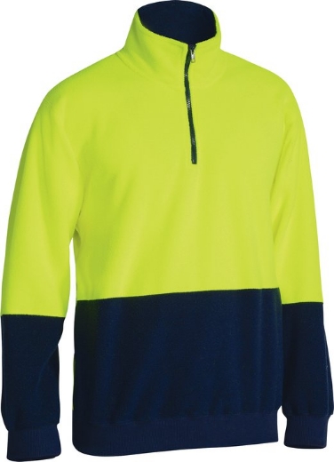 Picture of BISLEY Hi Vis Polar fleece 1/2 Zip Pullover 300gsm