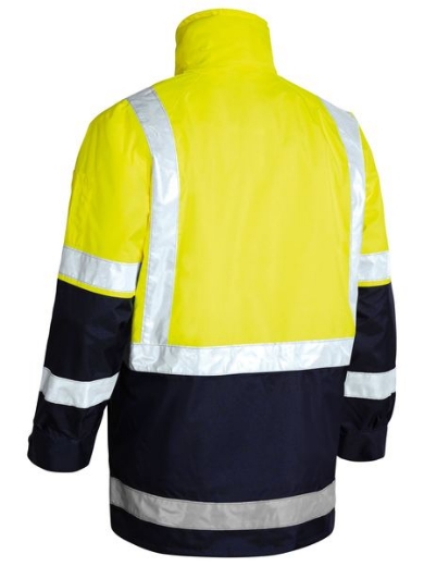 Picture of BISLEY Hi Vis 5-IN-1 Taped Two Tone Rain Jacket 300D Non - Breathable PU Coated Polyester