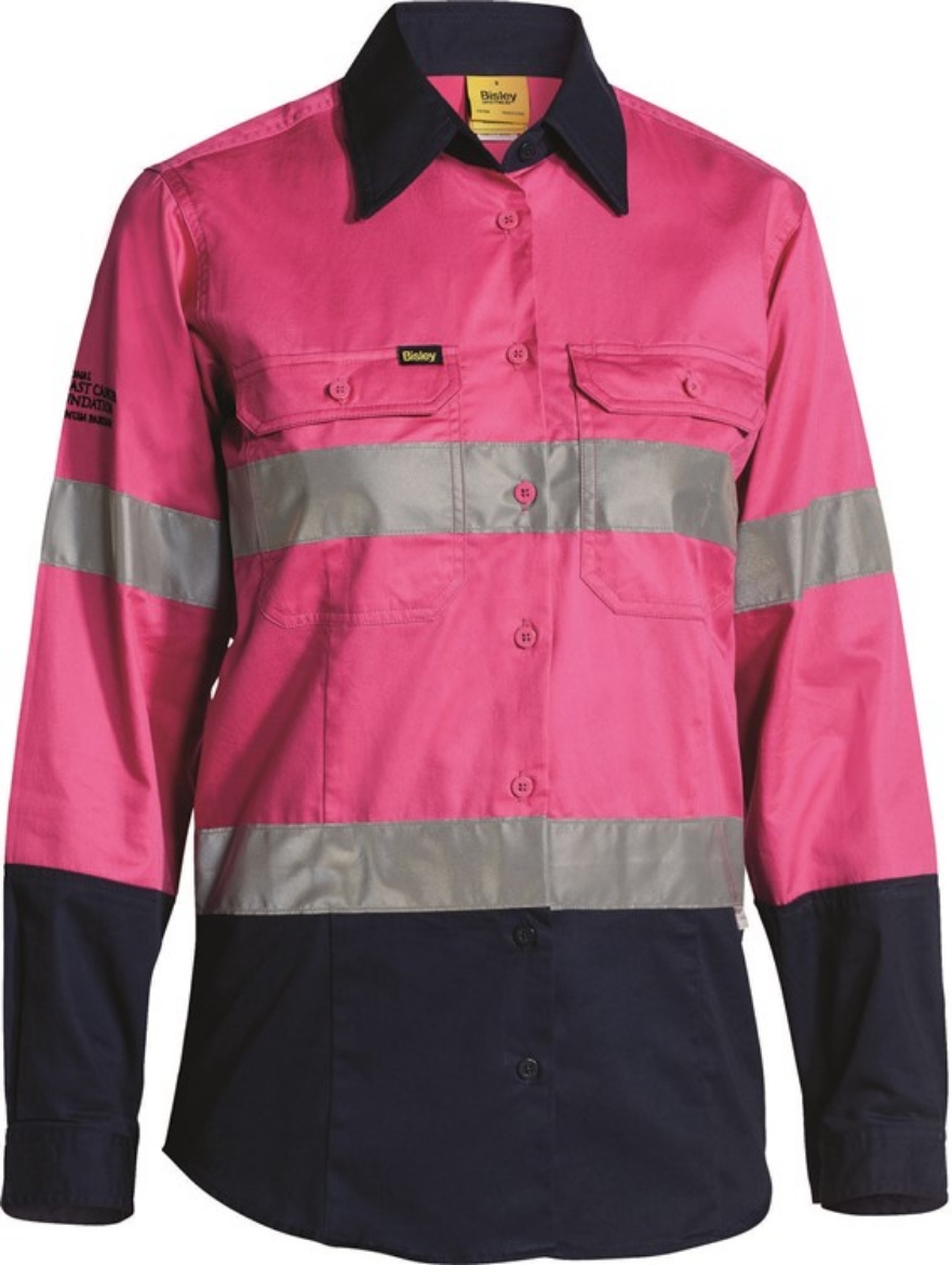 Picture of BISLEY Womens Taped Hi Vis Cool Lightweight Shirt 155gsm L/S
