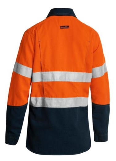 Picture of BISLEY Womens TenCate Tecasafe® Plus 580 Womens HRC1 Taped Hi Vis Lightweight FR Vented Shirt 197gsm