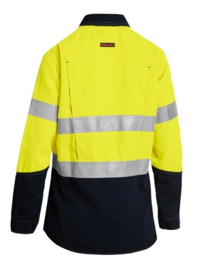 Picture of BISLEY Womens TenCate Tecasafe® Plus 580 Womens HRC1 Taped Hi Vis Lightweight FR Vented Shirt 197gsm