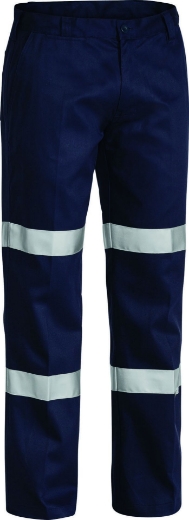 Picture of BISLEY Double Taped Biomotion 100% Cotton Drill Navy Work Pants  310gsm