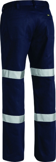 Picture of BISLEY Double Taped Biomotion 100% Cotton Drill Navy Work Pants  310gsm