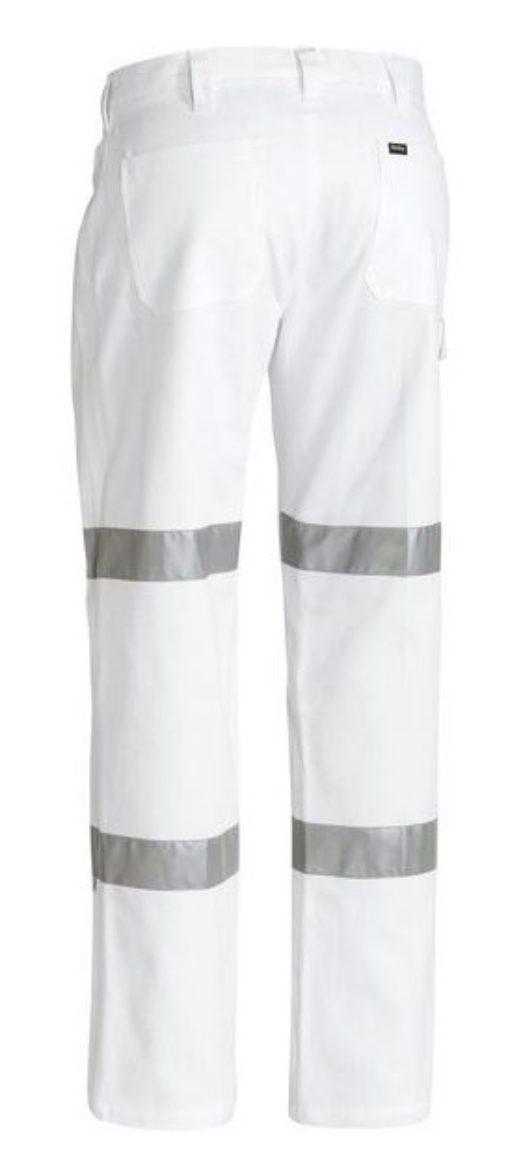 Picture of BISLEY 3M Taped Night Cotton Drill White Pant 100% Cotton Preshrunk Drill 310gsm