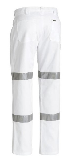 Picture of BISLEY 3M Taped Night Cotton Drill White Pant 100% Cotton Preshrunk Drill 310gsm