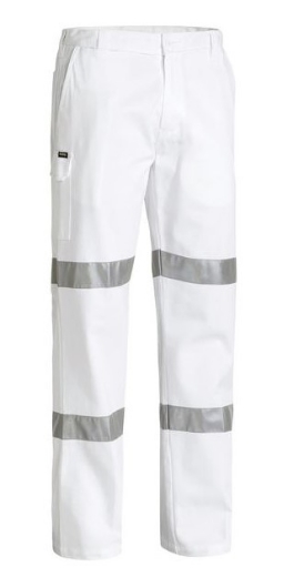 Picture of BISLEY 3M Taped Night Cotton Drill White Pant 100% Cotton Preshrunk Drill 310gsm