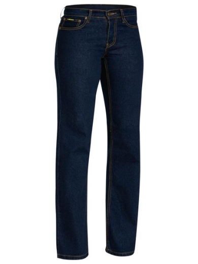 Picture of BISLEY Womens Rough Rider Denim Stretch Jeans 95% Cotton 5% Elastane 465gsm 13.75oz