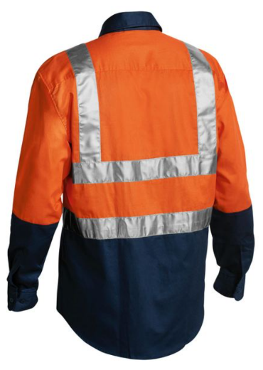 Picture of BISLEY 2 Tone Taped Hi Vis Drill Shirt 100% Cotton Preshrunk Drill 190gsm L/S