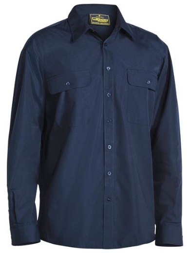 Picture of Bisley Permanent Press Shirt 65% Polyester 35% Cotton Solid Dye Poplin 110gsm L/S